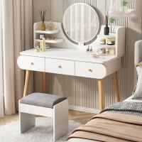 Medium Density Fiberboard & Glass Dressing Table  patchwork Solid white PC