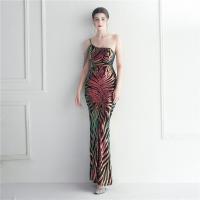 Sequin & Polyester Slim & Mermaid Long Evening Dress & One Shoulder embroidered PC