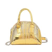 PU Leather Easy Matching & Tassels Handbag attached with hanging strap & with rhinestone crocodile grain PC