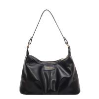 PU Leather Easy Matching Shoulder Bag large capacity & attached with hanging strap Solid PC