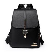 PU Leather Backpack with hanging ornament & durable & Lightweight & large capacity Solid PC