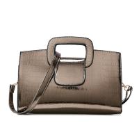 PU Leather hard-surface Handbag large capacity & attached with hanging strap & waterproof Solid PC