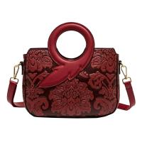 PU Leather hard-surface Handbag embossing & attached with hanging strap Solid PC