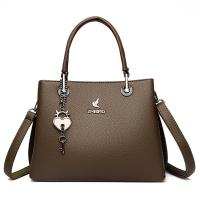 PU Leather easy cleaning Handbag with hanging ornament & durable & attached with hanging strap Solid PC