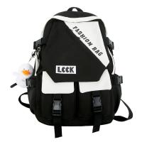 Nylon Backpack with hanging ornament & Lightweight & Cute & soft surface Solid PC