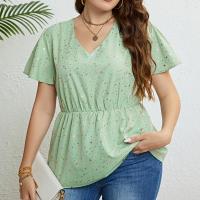Polyester Frauen Kurzarm Shirt, Grün,  Stück