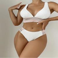 Polyester Bikini & two piece & padded white Set