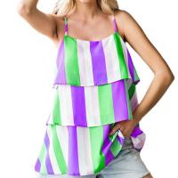 Spandex & Polyester Camisole & loose printed striped PC