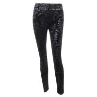 Polyester Slim & High Waist Women Long Trousers patchwork black PC