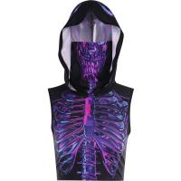 Polyester Slim Tank Top midriff-baring printed Solid purple PC