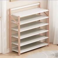 Moso Bamboo Multilayer & foldable Shoes Rack Organizer for storage & durable & dustproof Solid pink PC