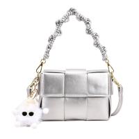PU Leather Easy Matching Handbag with hanging ornament & attached with hanging strap plaid PC