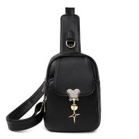 PU Leather easy cleaning Sling Bag with hanging ornament & Lightweight Solid PC