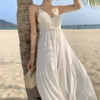 ポリエステル スリップドレス 単色 白 一つ