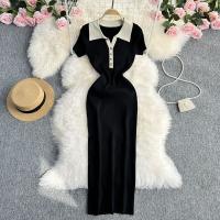 Knitted Slim Sexy Package Hip Dresses slimming patchwork : PC