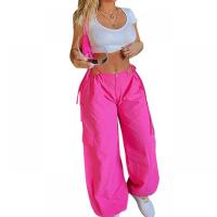 Polyester Slim Women Casual Pants patchwork Solid PC