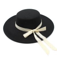 Woollen Cloth windproof Fedora Hat sun protection & thermal & for women & breathable bowknot pattern PC
