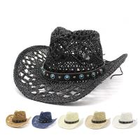Straw windproof Sun Protection Straw Hat sun protection & unisex & breathable weave Solid PC