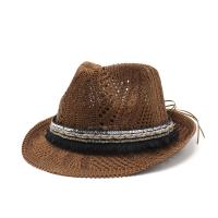 Knitted Easy Matching & Tassels Fedora Hat sun protection & unisex & breathable Solid PC