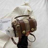 Cloth Box Bag Handbag attached with hanging strap plaid PC