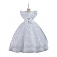 Polyester & Cotton Princess & Ball Gown & High Waist Girl One-piece Dress printed star pattern PC