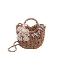 Straw Bowknot & Easy Matching Woven Tote attached with hanging strap PC