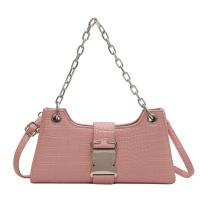 PU Leather Easy Matching Shoulder Bag attached with hanging strap Stone Grain PC