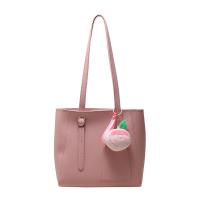 PU Leather Easy Matching Shoulder Bag with hanging ornament & large capacity PC