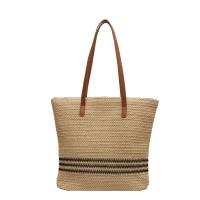 Straw Beach Bag & Easy Matching Woven Shoulder Bag striped PC