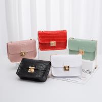PU Leather easy cleaning Crossbody Bag with chain & Lightweight crocodile grain PC