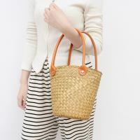 Straw & PU Leather Easy Matching Woven Tote durable PC