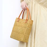 Straw & PU Leather Easy Matching Woven Tote durable PC