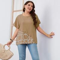 Polyester Vrouwen korte mouw T-shirts Afgedrukt Geometrische meer kleuren naar keuze stuk