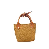 Straw & PU Leather Easy Matching Woven Tote durable PC