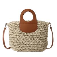 Straw & PU Leather Easy Matching Shoulder Bag durable PC