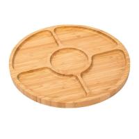 Bamboo Concise Snack Tray for storage & durable wood pattern yellow PC