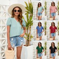 Polyester Women Short Sleeve T-Shirts spring and summer design & loose Solid PC