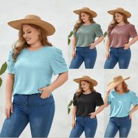 Polyester Frauen Kurzarm T-Shirts, Solide, mehr Farben zur Auswahl,  Stück