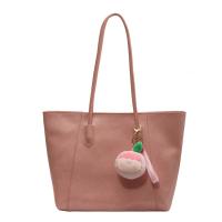 PU Leather Easy Matching Shoulder Bag with hanging ornament & large capacity PC