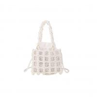 Plastic Pearl Easy Matching Handbag attached with hanging strap white PC