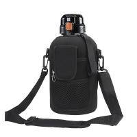 Cloth portable Watter Bottle Bag portable & attached with hanging strap Solid black PC