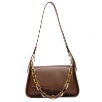 PU Leather hard-surface & Vintage Handbag with chain & attached with hanging strap Solid PC