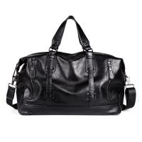 PU Leather Handbag soft surface & attached with hanging strap & waterproof Solid black PC
