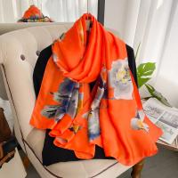 Chiffon Silk Scarf sun protection Plain Weave floral PC