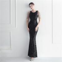 Sequin & Polyester Slim & Mermaid Long Evening Dress embroidered PC