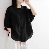 Cotton Women Long Sleeve Shirt & loose & breathable Solid PC