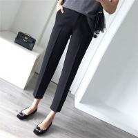 Polyester elastic waist & Slim Women Long Trousers & loose Solid PC