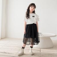 Polyester Girl Clothes Set Cute & two piece Pants & top white and black Set