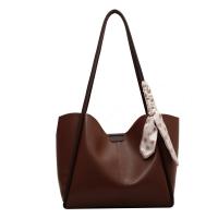 PU Leather with silk scarf & Tote Bag Shoulder Bag large capacity & soft surface PC