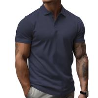 Poliéster & Algodón Hombres camiseta de manga corta, teñido de manera simple, Sólido, más colores para elegir,  trozo